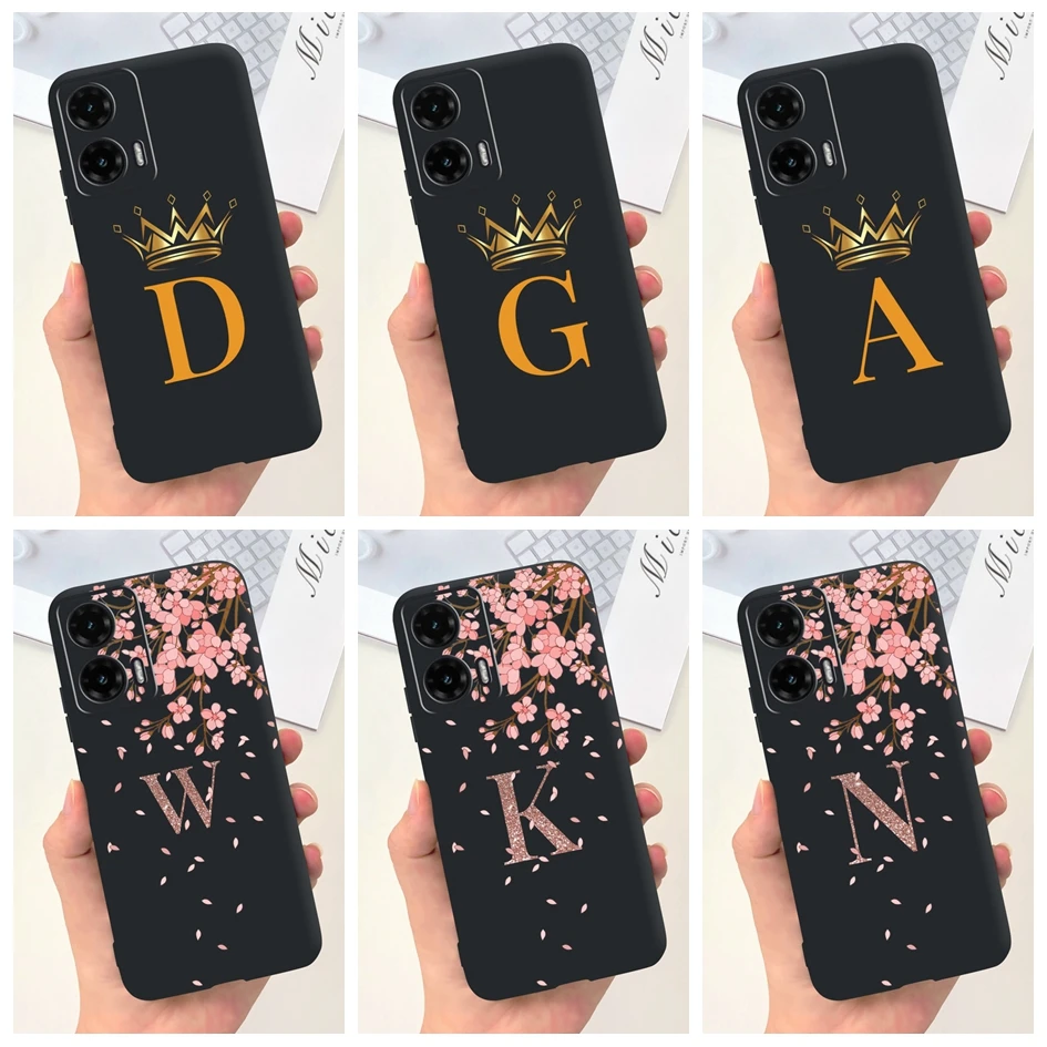 Chic Crown Letters Soft Silicone Back Cover for Moto G35 5G - 2024 Edition