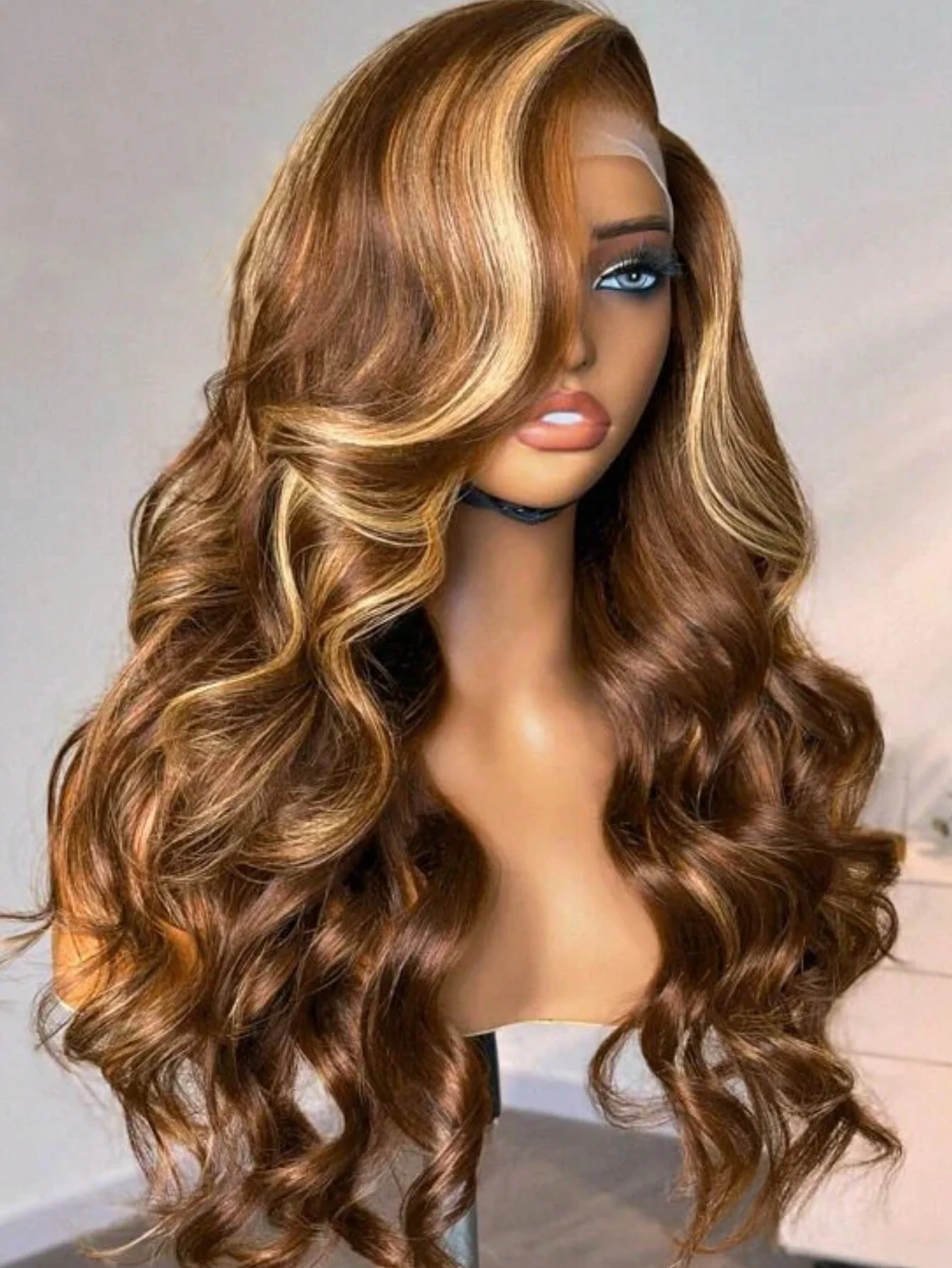 30 Inch Highlight Ombre 13x4 Lace Front Wig Human Hair Pre Plucked Body Wave Frontal Wigs 200% Density5×5 Pre-cut Glueless Wig Colored Brazilian For Women