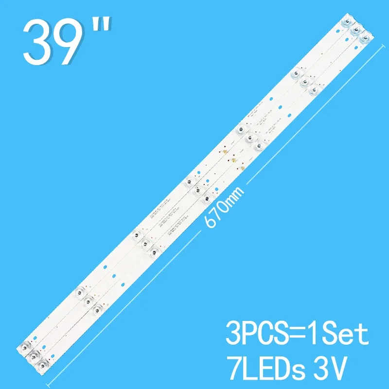 New 3PCS/lot 670mm 7LEDs For 39