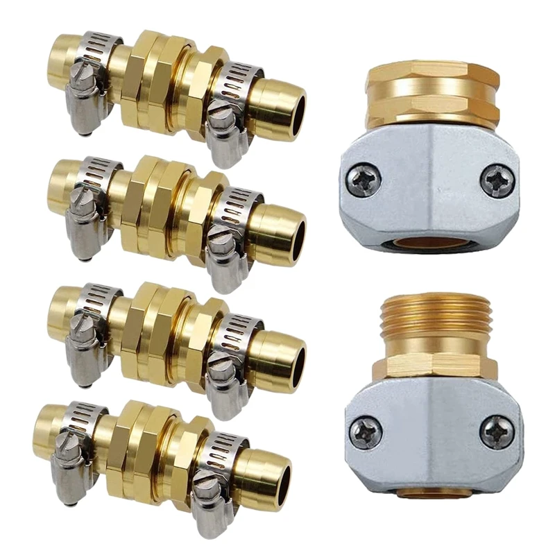 

New Hose Repair Kit Connectors Heavy Duty Male/Female Hose Coupler Adapter, Hose Mender Connector For 3/4Inch 5/8Inch Hose