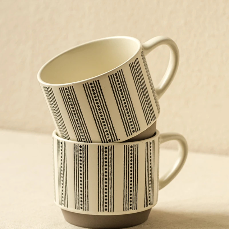 

Large-capacity mugs ~ retro ceramic couple cups home oatmeal breakfast cups exquisite home tea cups