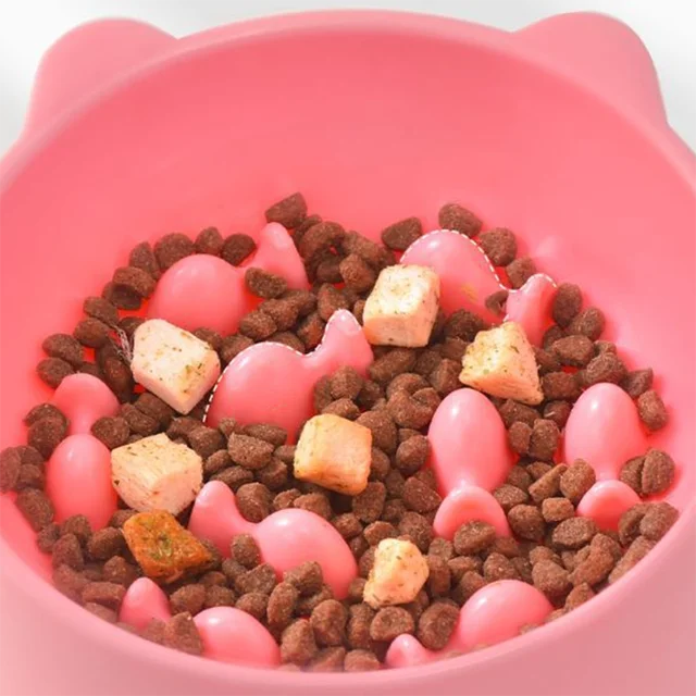 Dog slow food bowl small cat and dog anti-choking bowl neck protection design cat and dog feeding device pet supplies 4