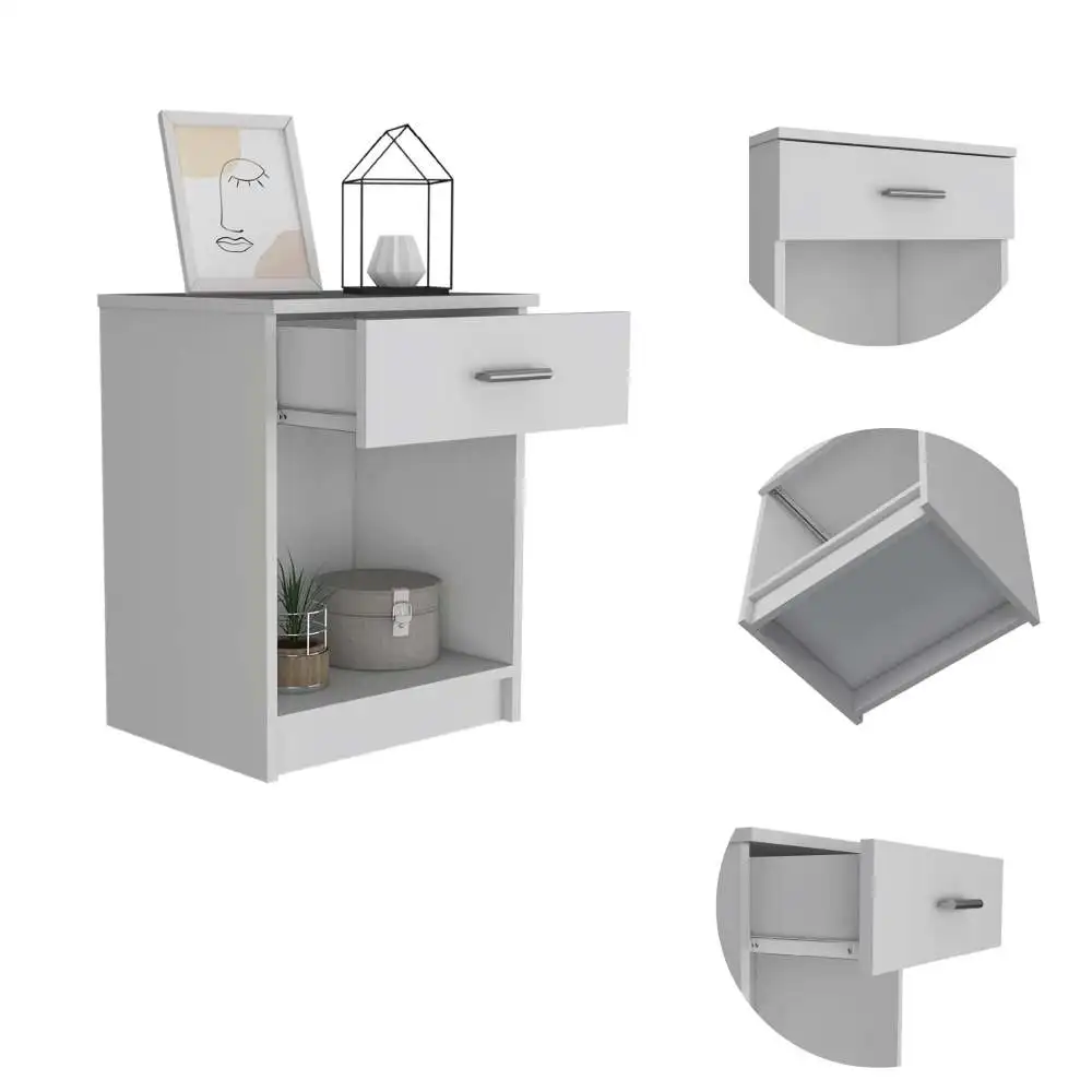 Pictor Nightstand with Drawer, Shelf, Superior Top 4