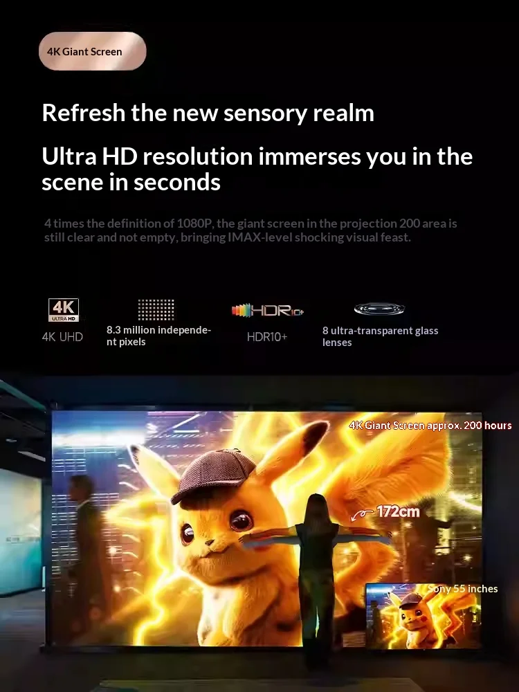 OBE X30 울트라 프로젝터 1080P HDR10 120HZ 2100LM 트리플 레이저 FOFO 콘트라스트 프로젝터 지능형 장애물 회피 기능 선물