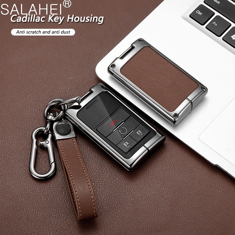 

Leather Car Remote Key Cover Case Shell Fob For Cadillac CTS ATS XTS SLS SRX XLS DTS STS Seville Escalade Keychain Accessories
