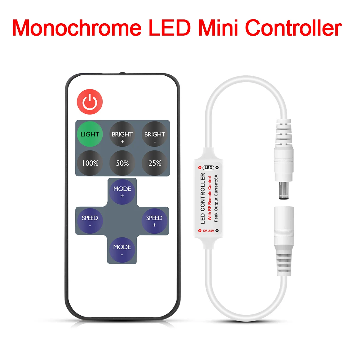 DC 12V LED Strip Single Color Controller RF Remote Control 17keys For monochrome 5050 2835 SMD LED Strip Light