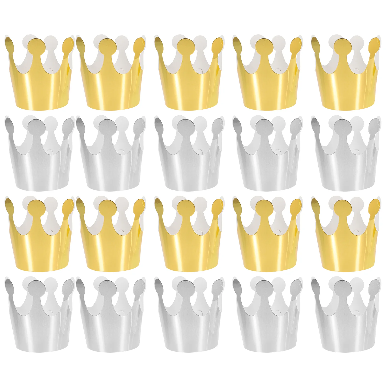 

Birthday Party Paper Crown Hat: 30Pcs Golden Crowns Cap for Kids Toddlers Birthday Celebration Shower Photo Props