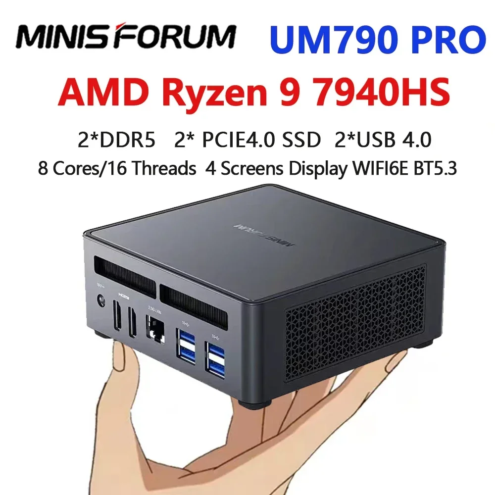 MINISFORUM UM790 Pro Gaming Mini PC AMD Ryzen 9 7940HS 2*DDR5 5600MHz