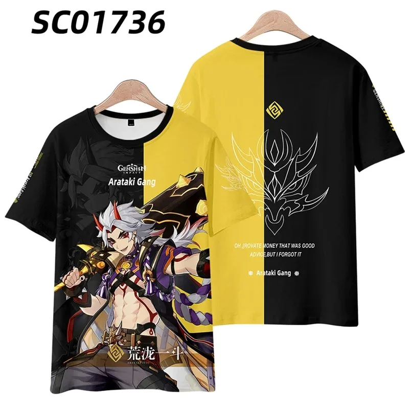 Genshin impact t-shirts beelzebul raiden shogun baal anime game sexy girls 3d printing male oversized t-shirts 2024