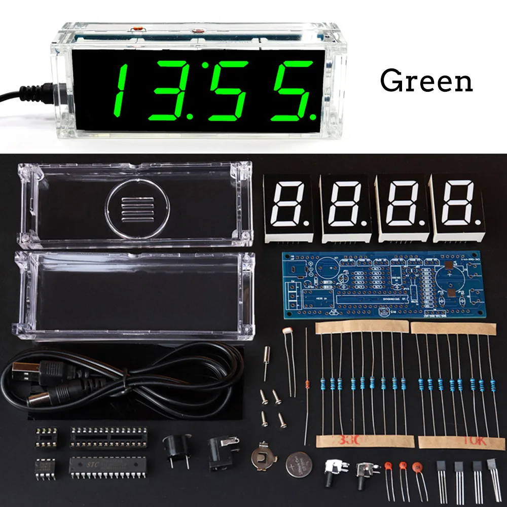 DIY Electronic Kit: Digital Display Clock & Alarm with Temperature and Date Functions