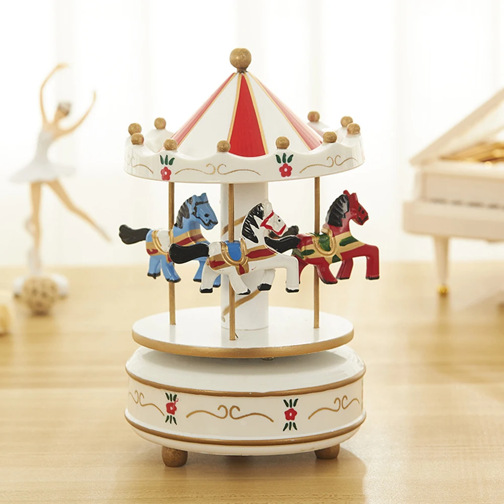 

Music Box Carousel | Musical Rotating Horse with Windup | Melody Castle In The Heaven Artware Birthd