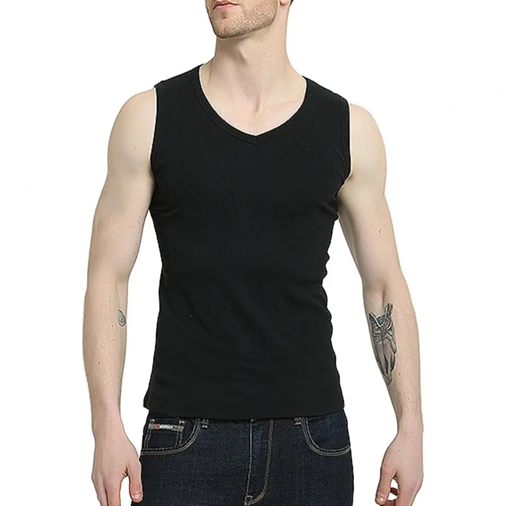 

Men Summer Vest Men's V-neck Fitness Vest Soft Breathable Quick-drying Tank Top For Gym Sports Summer Pullover Sleeveless Vest