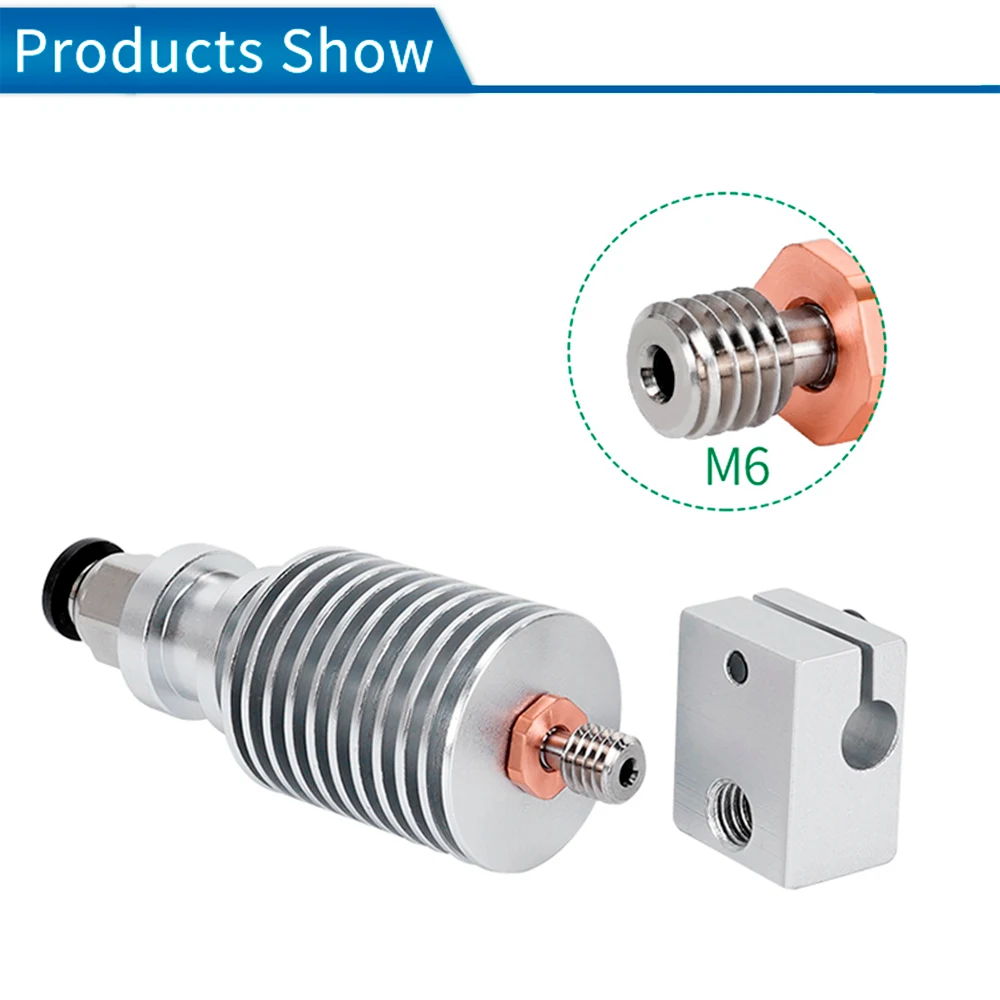 Suave All Metal Thread Garganta de liga de titânio E3D V6, M6, Peças