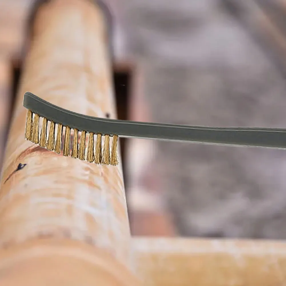 3 PCS Wire Brush Set Polishing Brass/Stainless Steel/Nylon Wire Brushes Rust Paint Metal Cleaner for Cleaning and Rust Removing