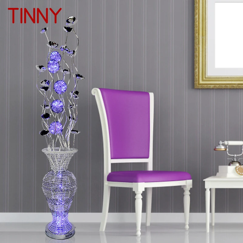 

TINNY Nordic Floor Lamp Fashionable Modern Iiving Room Bedroom Hotel Aluminum Wire LED Originality Decorative Standing Light