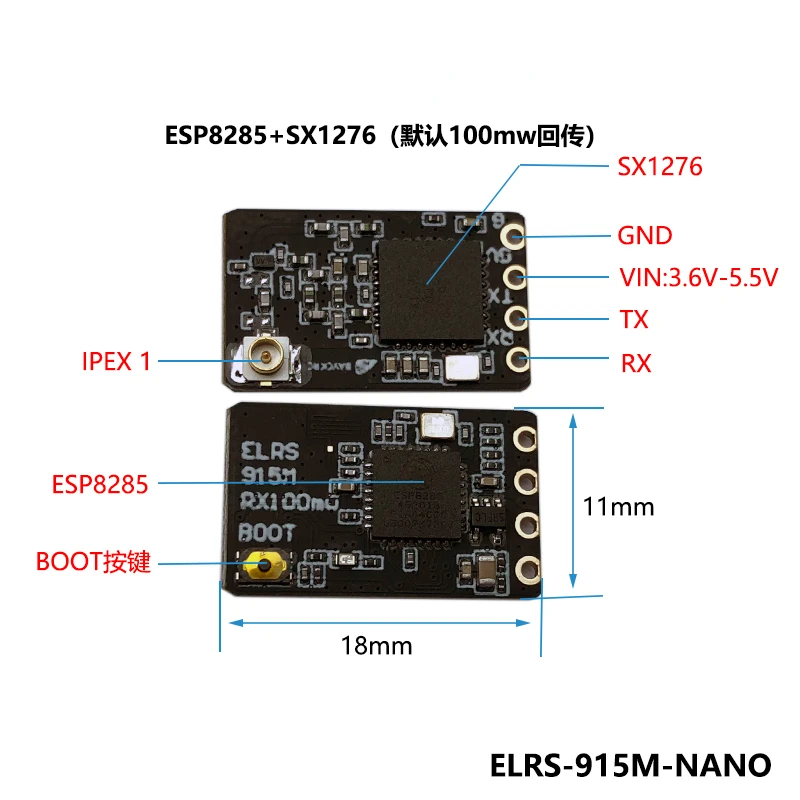 BAYCK ExpressLRS ELRS Nano 100mW Long Range Receiver RX 915MHZ 2.4G for FPV Freestyle Long Range Drones DIY Parts