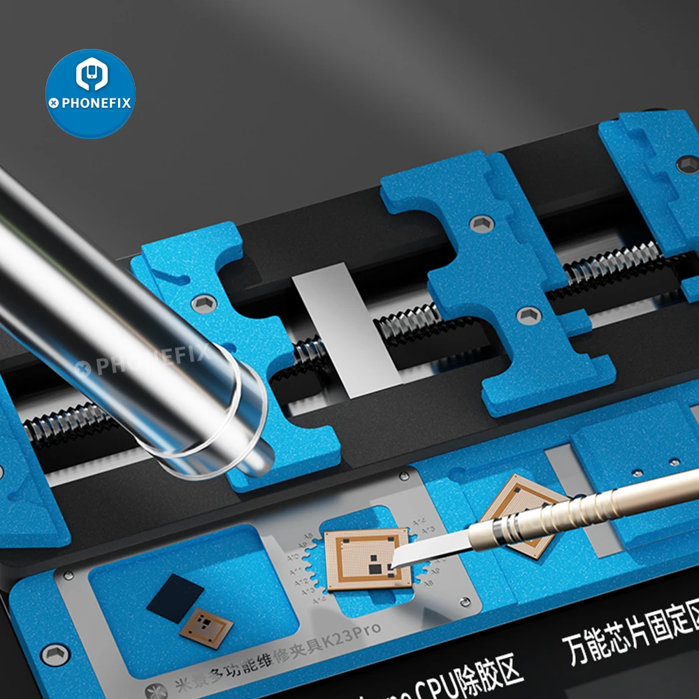 Mobile phone fixture soldering tools electric glue remover tool mijing k23 pro universal soldering fixture dual shaft pcb board welding holder for phone motherboard glue remove repair tool