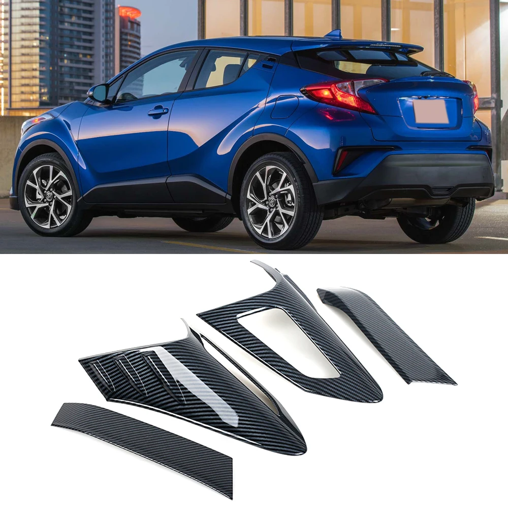 

4Pcs Rear Back Lamp Tail Light Cover Trim Frame Protector Sticker Car Styling Accessory For Toyota CHR C-HR 2016 2017 2018