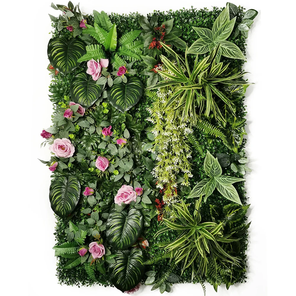 

40*120CM Panel Lawn Artificial Plant Rattan Fake Simulation Lawn Green Leaf Grass Mesh Grille Wall Decoration