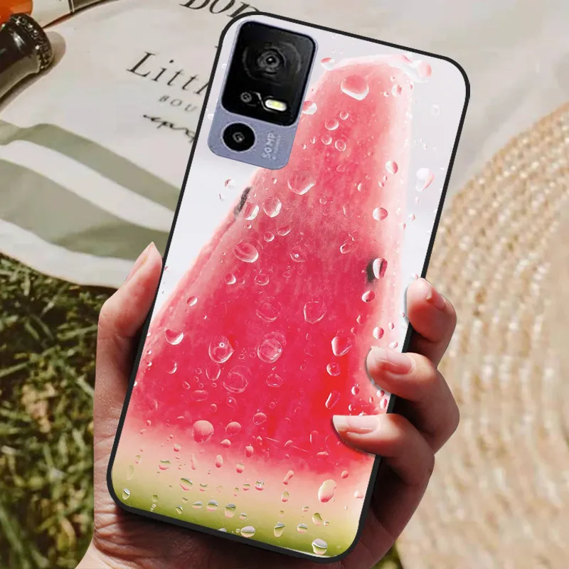 Silicone Back Cover Phone Case with Soft Bumper - Black