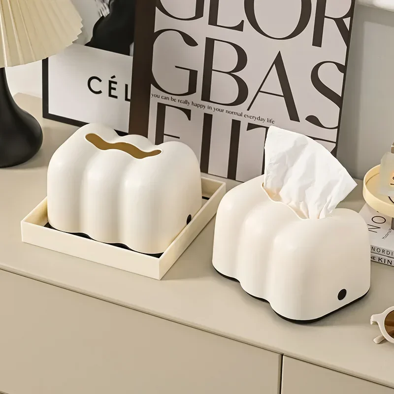 

Cute Irregular Cloud Shape Tissue Box PP Waterproof Dustproof and Durable INS Home Nordic Style Storage Box Napkin Holder