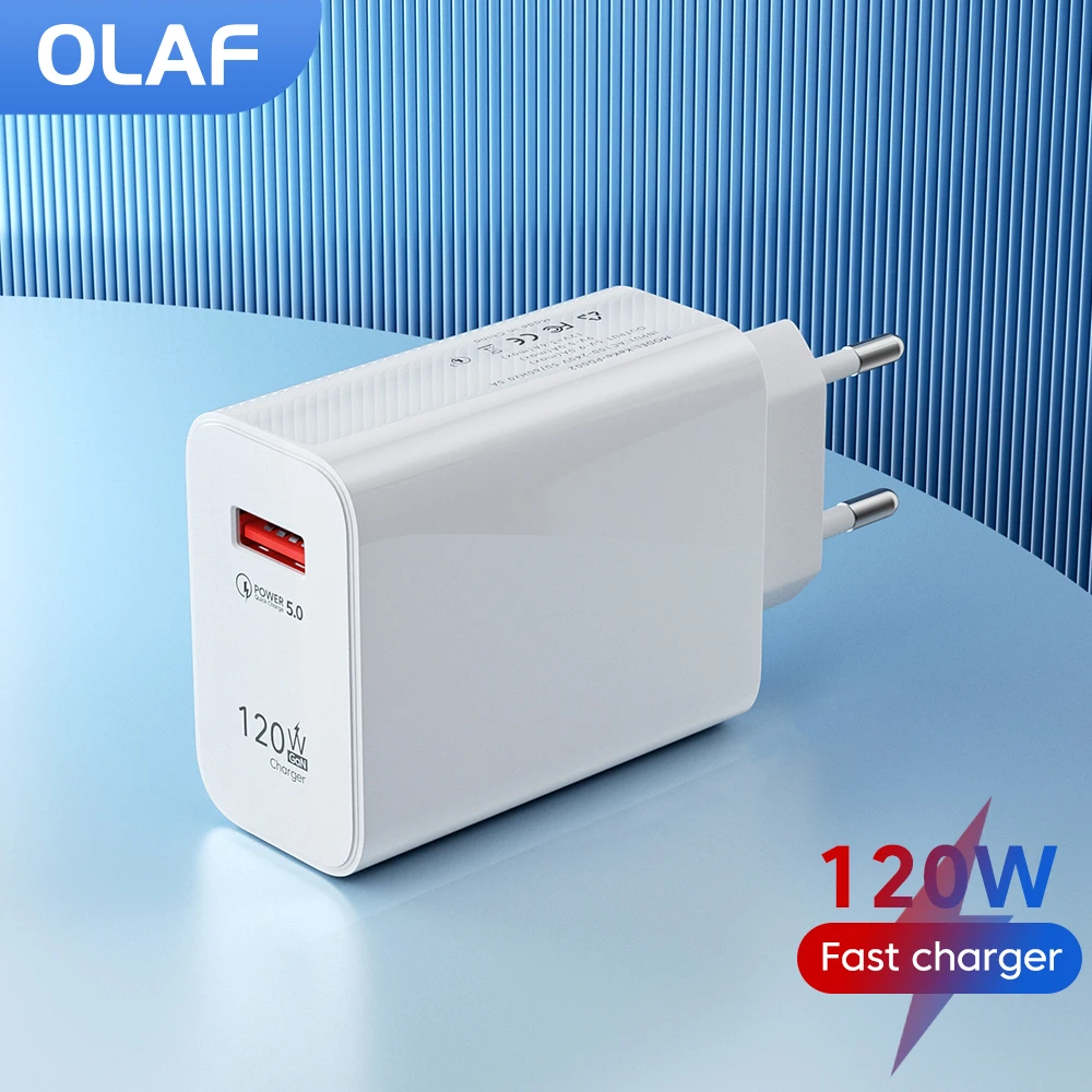 Caricabatterie Usb Olaf 120W Ricarica Rapida Adattatore Di Alimentazione Quick Charge 3.0 Caricatore Usb Per Iphone Caricabatterie Per Cellulare Samsu