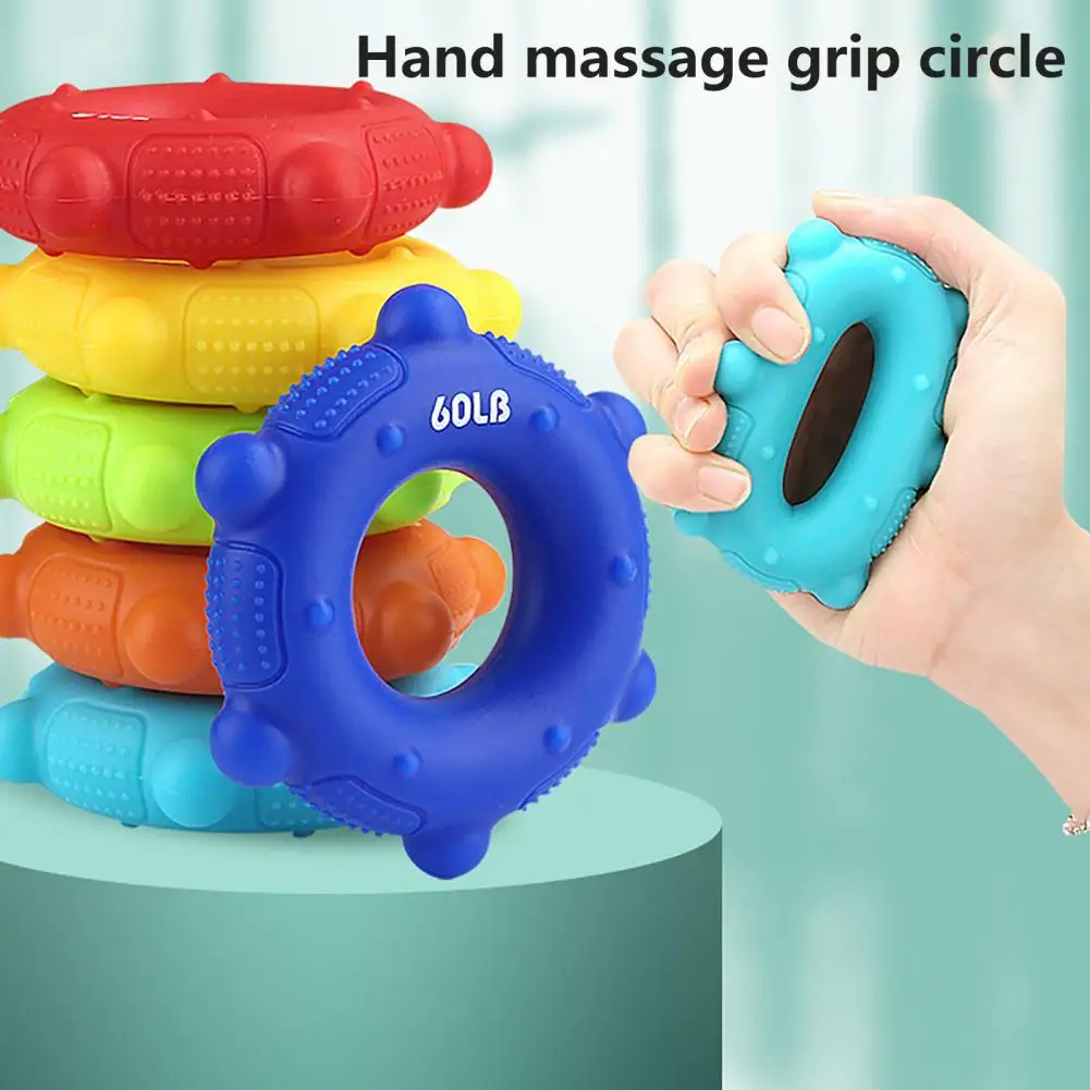 

Hand Grip Ring Compact Silicone Hand Grip Strengthener for Forearm Wrist Muscle Training Lightweight Portable Ring Design Rich