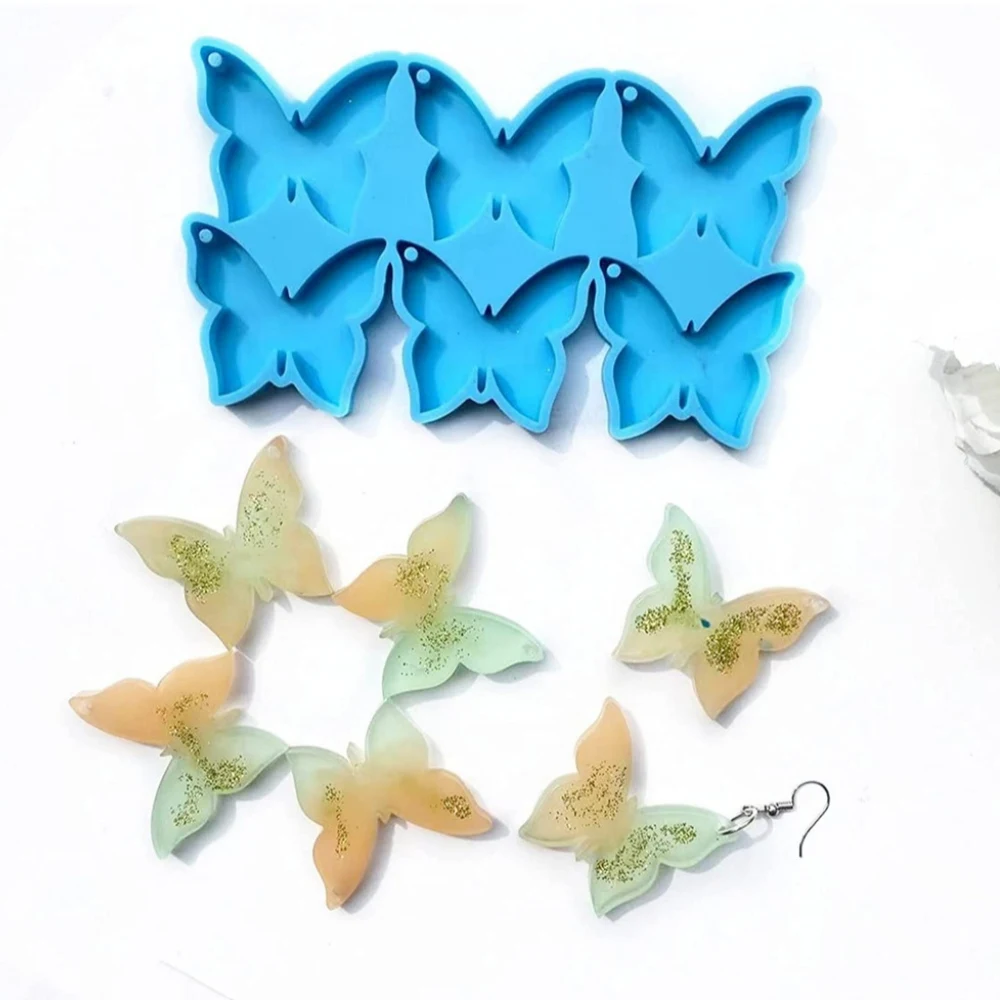 8 Moldes De Silicona FineInno Para Resina: Formas Luna, Corazón, Mariposa + 80 Láminas De Sellado