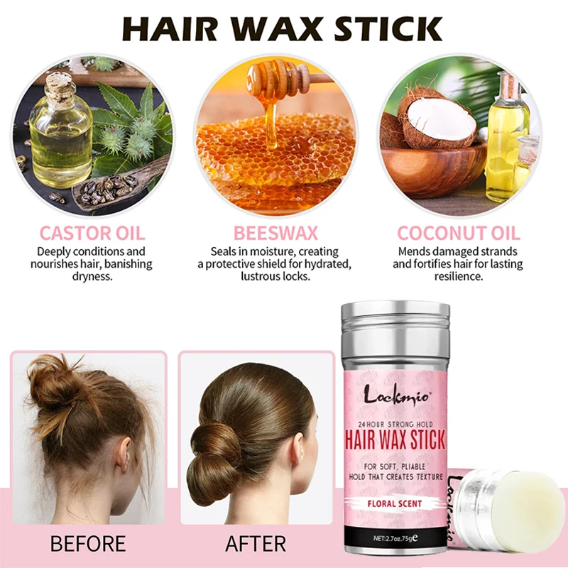 Wax Stick Set Professional Styling Kit For Women Anti-frizz Smoothing Broken Back Hair Mud Messy Hairs Control Wax Rod