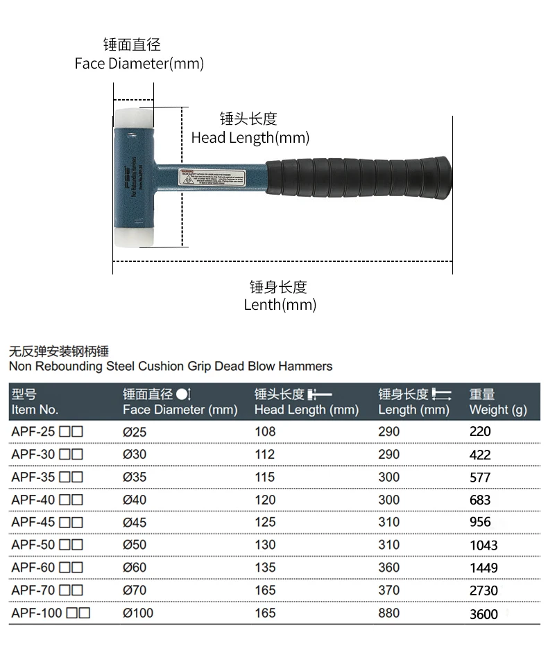 No rebound installation hammer hard nylon shock-proof rubber Rubber Hammer steel handle hammer tile floor tile Mount  Hammer 2