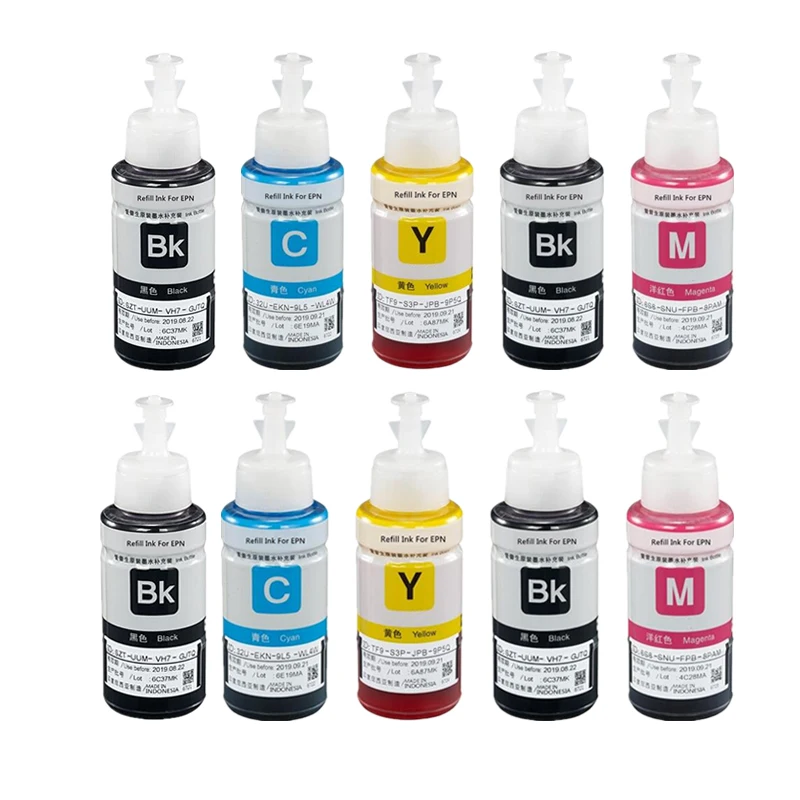 Refil de Tinta Corante para Epson L100 L110 L120 L132 L210 L222 L300 L312 L355 L350 L362 L366 L550 L555 L566 Impressora Cor 70ml - Imagem 4