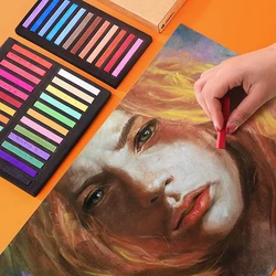 2022 Newest Square Pastel Set 12/24/36/48 Colors Soft Dry Pastel Artist Chalk Pastel Sticks Oil Pastel Wholesale Gifts Gift