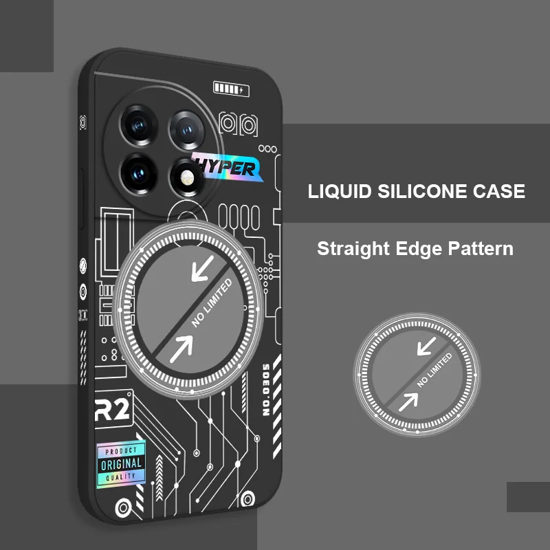 Vibrant Machinery Design Liquid Silicone Phone Case