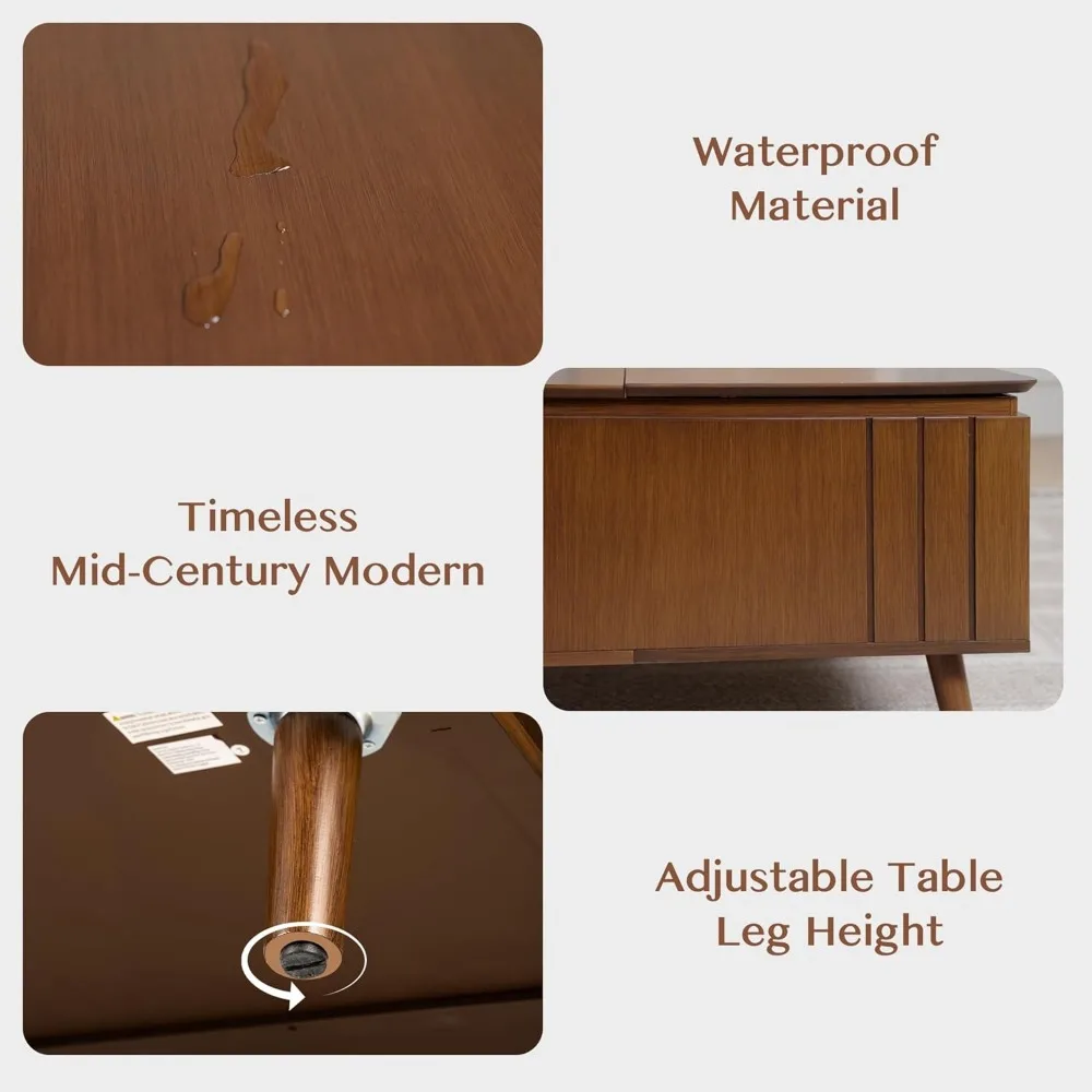 Lift Top Coffee Table with Storage,Mid Century Modern Coffee Table,Wood Square Coffee Table,Multi-Functional Center Table 5