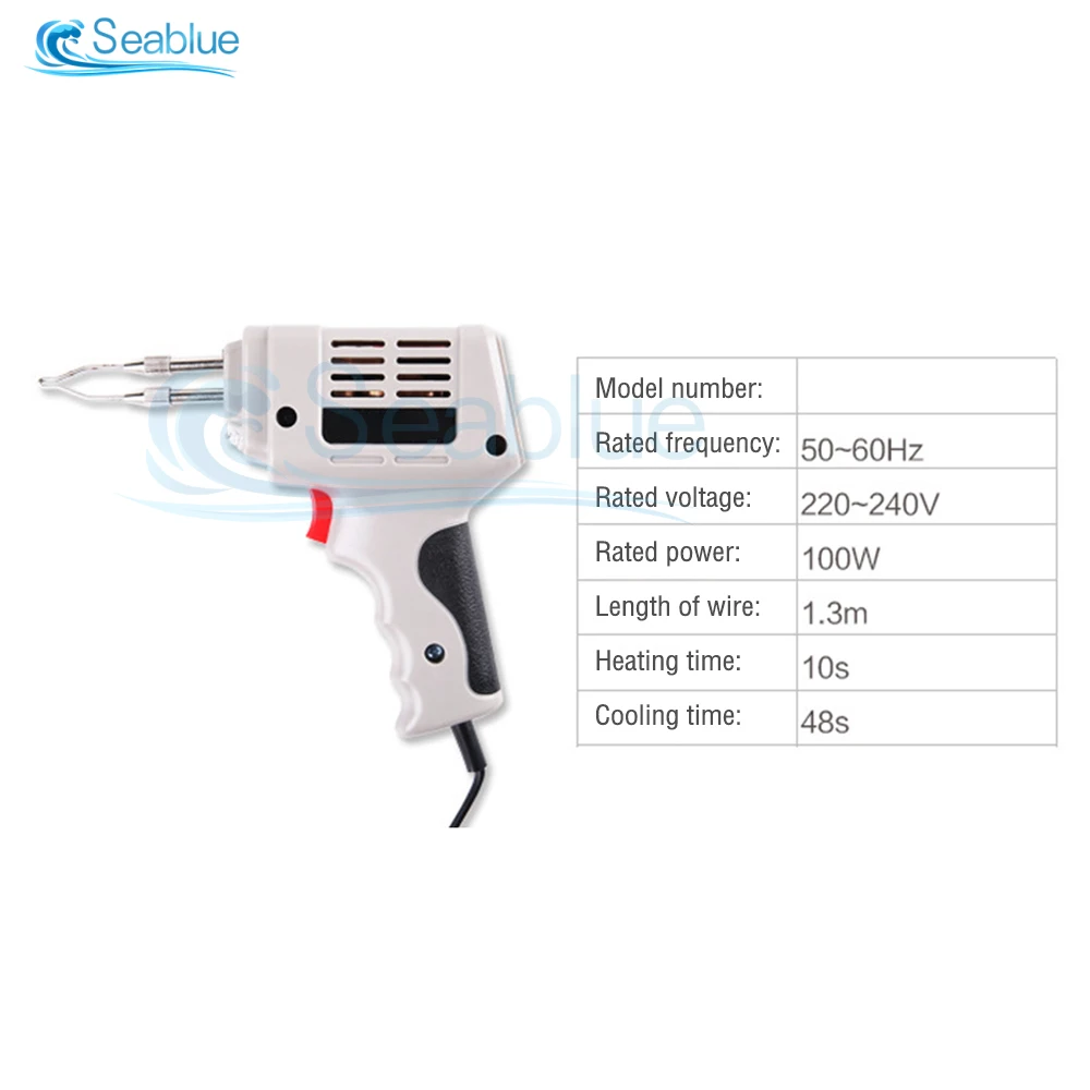 산업용 고전력 전기 철 용접 100W 220V 납땜 총 토치 용접 수리 도구 EU 플러그 뜨거운 공기 열 총