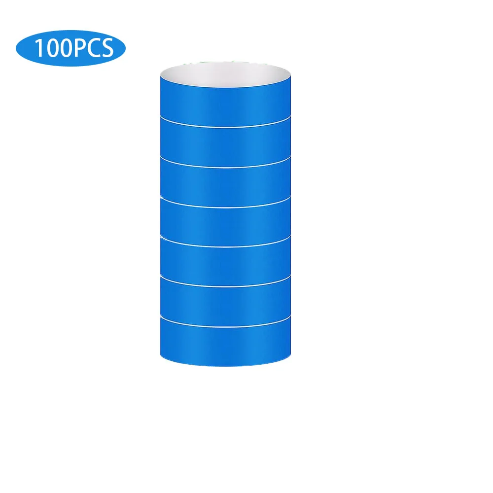 100 Pack Paper Wristbands Events Neon Party Wristbands Colored Waterproof Paper Club Arm Bands paper wristbands