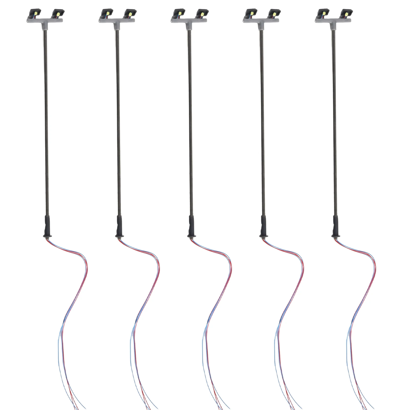 5 Pack Model Railway Yard Lights Twin LED Lamps OO 00 Guage Flood Light 1:76 Model Railroads 5*Twin LED Yard Lights