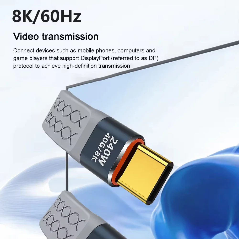 USB C to USB C 240W Short Cable 40Gbps 8K Fast Charging Flat Slim FPC Data Charge Extension For Laptop Tablet Monitor Phone