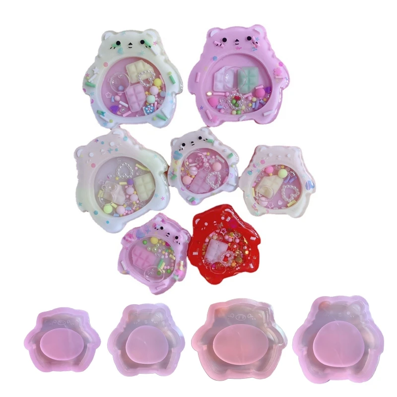 

Little Pig Bear Drop Glue Mold Diy Keychain Silicone Homemade Mold DIY Pendant Epoxy Resin Crafting Molds