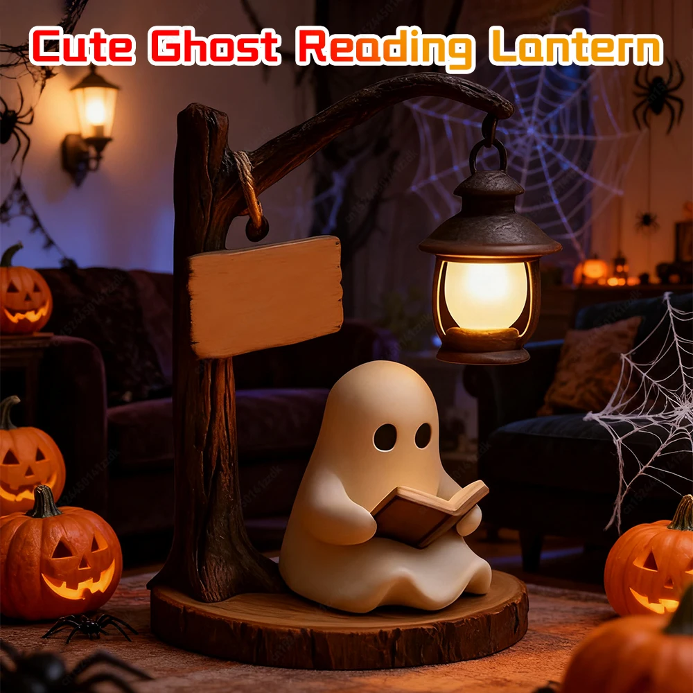 Resin Halloween Ghost Night Light Decorative Lamp for Home Office