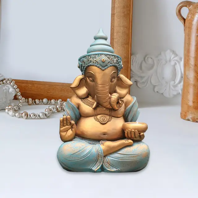 Statue de Ganesh, figurine de Ganesha, sculpture de dieu éléphant hindou pour jardin, cour, décoration d'intérieur 1