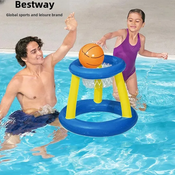 Inflatable Basketball Frame For Men Women's Baby Swimming Pool Water Sports Interactive Throw Basketball Football Goal Game Boar