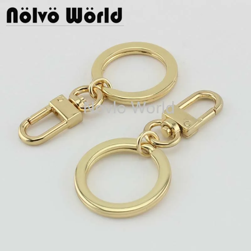 10-50-100pcs 4 Colors 23mm Thick Keyring Key Rings With Small Nice Clip Clasp DIY Handcrafted