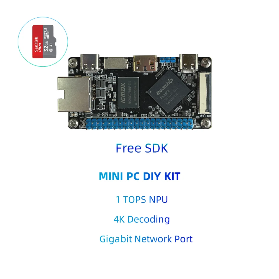 

Rockchip RK3566 Motherboard And Processor Kit Gigabit Ethernet RK3566 Single-board Computer DIY Kit Electronic NAS Server