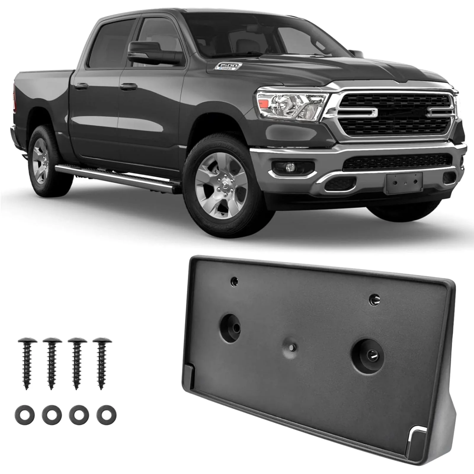 Dodge Ram 1500 2019-2024 용 전면 라이센스 플레이트 브래킷 플라스틱 ..