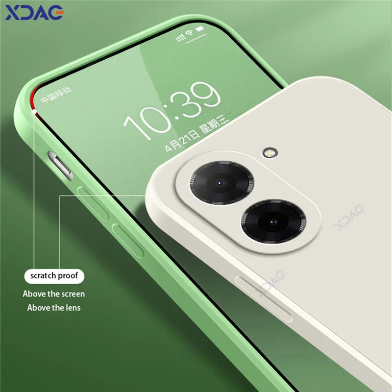 Luxury Candy Cellphone Case - Camera Protect Fashion Cover, Soft Square Liquid Silicone Armor Coque