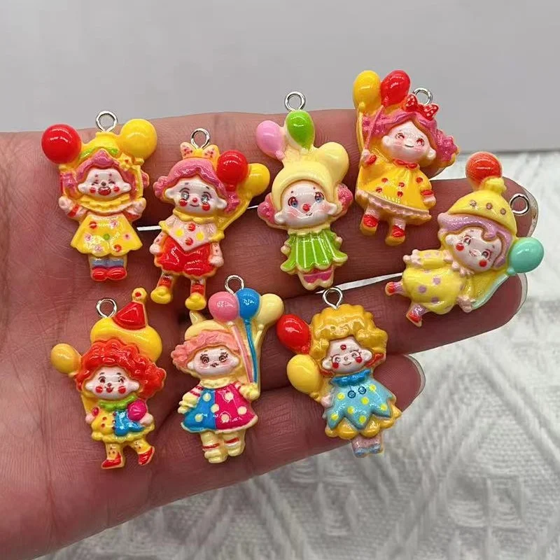 

10Pcs Cartoon Resin Cute Balloon Girl Style Earrings Pendant Scrapbook Craft Diy Miniature Decorations