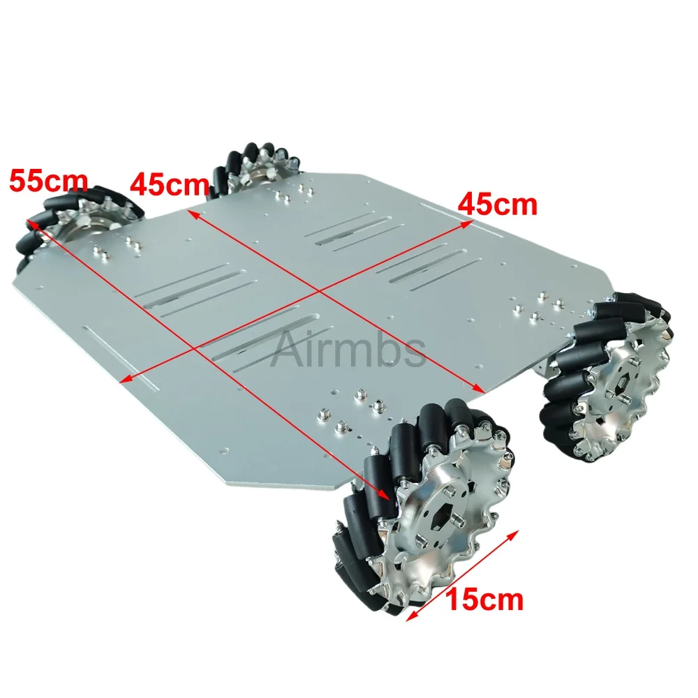 PS2 제어 80KG 하중 4WD 메카넘 휠 로봇카 아두이노 메가2560용 DC 24V 엔코더 모터 속도 제어 ROS 플랫폼