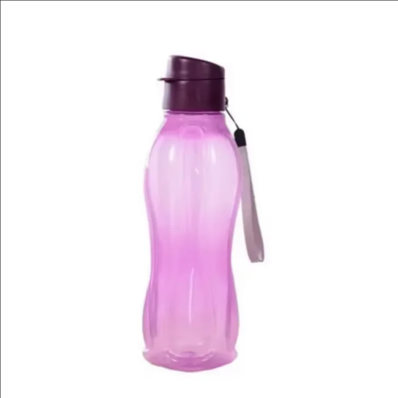 Large Capacity Portable Outdoor Sports Water Bottle - Solid Color Plastic Drinkware Cup