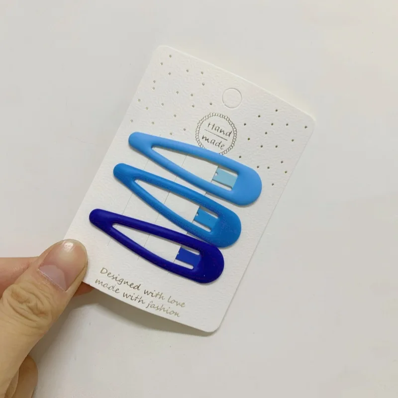 Blaue Serie Haarspangen Farbverlauf Seitenclips Metall-Haarklammern Herz Stern Kopfschmuck Süße Haaraccessoires – Detail 10